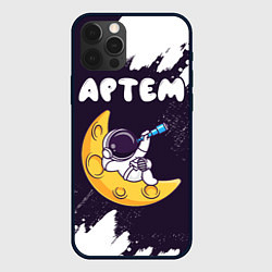 Чехол для iPhone 12 Pro Max Артем космонавт отдыхает на Луне, цвет: 3D-черный
