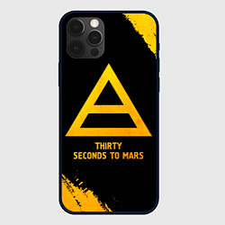 Чехол для iPhone 12 Pro Max Thirty Seconds to Mars - gold gradient, цвет: 3D-черный