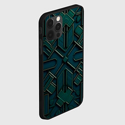 Чехол для iPhone 12 Pro Max Металлический паттерн, цвет: 3D-черный — фото 2