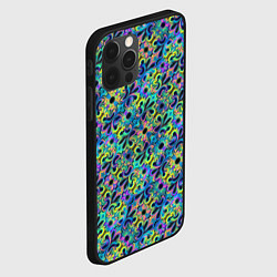 Чехол для iPhone 12 Pro Max Психоделические цветочки, цвет: 3D-черный — фото 2