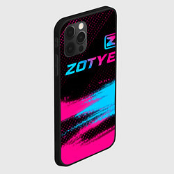 Чехол для iPhone 12 Pro Max Zotye - neon gradient: символ сверху, цвет: 3D-черный — фото 2