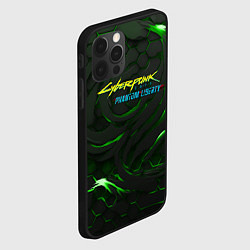 Чехол для iPhone 12 Pro Max Cyberpunk 2077 phantom liberty green, цвет: 3D-черный — фото 2