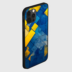 Чехол для iPhone 12 Pro Max Синяя и жёлтая геометрия, цвет: 3D-черный — фото 2