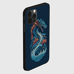 Чехол для iPhone 12 Pro Max Синий дракон от нейросети, цвет: 3D-черный — фото 2