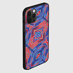 Чехол для iPhone 12 Pro Max Красно-синие абстрактные полосы, цвет: 3D-черный — фото 2