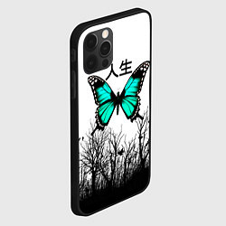 Чехол для iPhone 12 Pro Max С бабочкой на фоне японского иероглифа, цвет: 3D-черный — фото 2