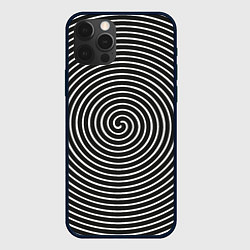 Чехол для iPhone 12 Pro Max Оптическая иллюзия спираль, цвет: 3D-черный