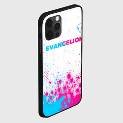 Чехол для iPhone 12 Pro Max Evangelion neon gradient style: символ сверху, цвет: 3D-черный — фото 2