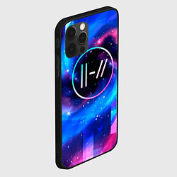 Чехол для iPhone 12 Pro Max Twenty One Pilots неоновый космос, цвет: 3D-черный — фото 2