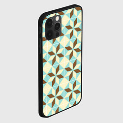 Чехол для iPhone 12 Pro Max Brown blue pattern, цвет: 3D-черный — фото 2