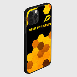 Чехол для iPhone 12 Pro Max Need for Speed - gold gradient: символ сверху, цвет: 3D-черный — фото 2