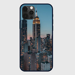 Чехол для iPhone 12 Pro Max Утренний город с небоскребами, цвет: 3D-черный