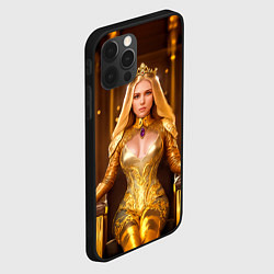 Чехол для iPhone 12 Pro Max Девушка королева на троне, цвет: 3D-черный — фото 2