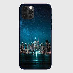 Чехол для iPhone 12 Pro Max Большой город в звездах, цвет: 3D-черный