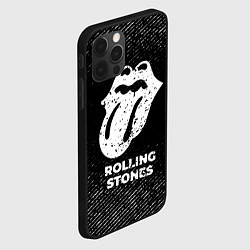 Чехол для iPhone 12 Pro Max Rolling Stones с потертостями на темном фоне, цвет: 3D-черный — фото 2