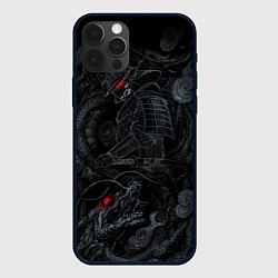 Чехол для iPhone 12 Pro Max Dragon and samurai, цвет: 3D-черный