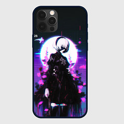 Чехол для iPhone 12 Pro Max Nier automata 2b neon, цвет: 3D-черный