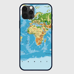 Чехол для iPhone 12 Pro Max Атлас мира, цвет: 3D-черный