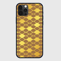 Чехол для iPhone 12 Pro Max Golden pattern, цвет: 3D-черный