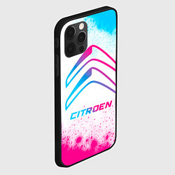 Чехол для iPhone 12 Pro Max Citroen neon gradient style, цвет: 3D-черный — фото 2