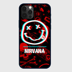 Чехол для iPhone 12 Pro Max Nirvana rock glitch, цвет: 3D-черный
