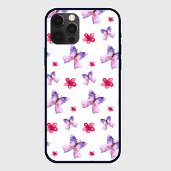 Чехол для iPhone 12 Pro Max Spring butterflies, цвет: 3D-черный