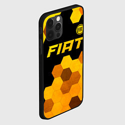 Чехол для iPhone 12 Pro Max Fiat - gold gradient: символ сверху, цвет: 3D-черный — фото 2