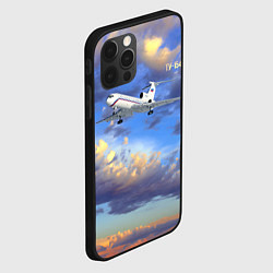Чехол для iPhone 12 Pro Max Ту-154 Полет на закате, цвет: 3D-черный — фото 2