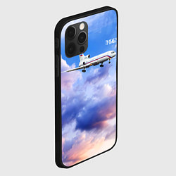 Чехол для iPhone 12 Pro Max Ту-154 Розовый закат, цвет: 3D-черный — фото 2