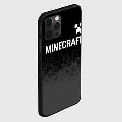 Чехол для iPhone 12 Pro Max Minecraft glitch на темном фоне: символ сверху, цвет: 3D-черный — фото 2