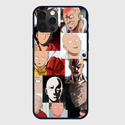 Чехол для iPhone 12 Pro Max Saitama - many faces, цвет: 3D-черный