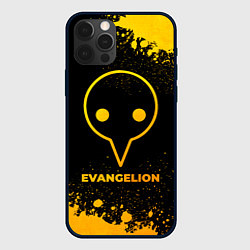 Чехол для iPhone 12 Pro Max Evangelion - gold gradient, цвет: 3D-черный