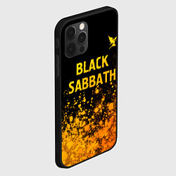 Чехол для iPhone 12 Pro Max Black Sabbath - gold gradient: символ сверху, цвет: 3D-черный — фото 2