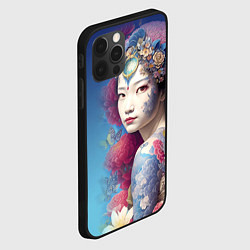 Чехол для iPhone 12 Pro Max Japanese girl - irezumi - tattoo - art, цвет: 3D-черный — фото 2