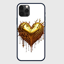 Чехол для iPhone 12 Pro Max Золотое сердце, цвет: 3D-черный