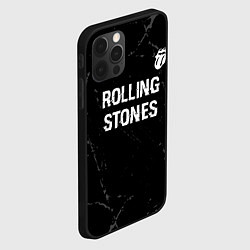 Чехол для iPhone 12 Pro Max Rolling Stones glitch на темном фоне: символ сверх, цвет: 3D-черный — фото 2