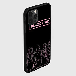 Чехол для iPhone 12 Pro Max Blackpink - art contour, цвет: 3D-черный — фото 2