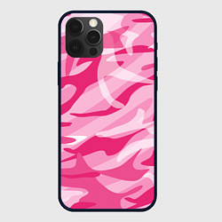 Чехол для iPhone 12 Pro Max Камуфляж в розовом, цвет: 3D-черный