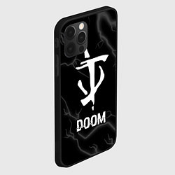 Чехол для iPhone 12 Pro Max Doom glitch на темном фоне, цвет: 3D-черный — фото 2