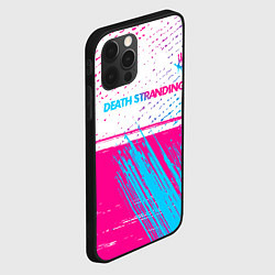 Чехол для iPhone 12 Pro Max Death Stranding neon gradient style: символ сверху, цвет: 3D-черный — фото 2