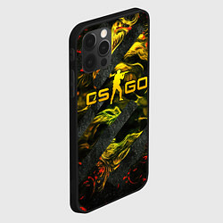 Чехол для iPhone 12 Pro Max CSGO fire and green, цвет: 3D-черный — фото 2