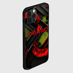 Чехол для iPhone 12 Pro Max CS GO abstract green red, цвет: 3D-черный — фото 2