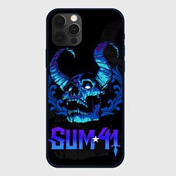 Чехол для iPhone 12 Pro Max Sum41 horns skull, цвет: 3D-черный
