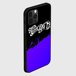 Чехол для iPhone 12 Pro Max Aerosmith purple grunge, цвет: 3D-черный — фото 2