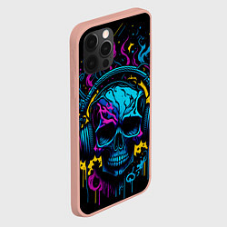 Чехол для iPhone 12 Pro Max Череп - неонове искусство, цвет: 3D-светло-розовый — фото 2