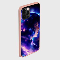 Чехол для iPhone 12 Pro Max Космическая женщина, цвет: 3D-светло-розовый — фото 2
