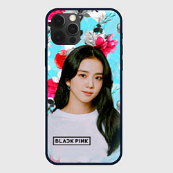 Чехол для iPhone 12 Pro Max Jennie Kim Blackpink flowers, цвет: 3D-черный