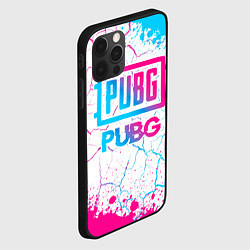 Чехол для iPhone 12 Pro Max PUBG neon gradient style, цвет: 3D-черный — фото 2