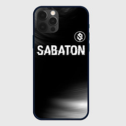 Чехол iPhone 12 Pro Max Sabaton glitch на темном фоне: символ сверху