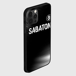 Чехол для iPhone 12 Pro Max Sabaton glitch на темном фоне: символ сверху, цвет: 3D-черный — фото 2